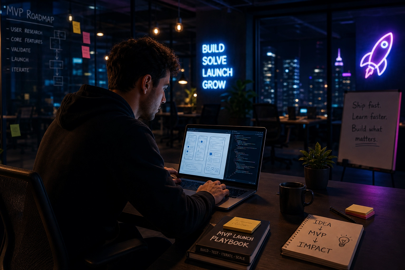 Startup team working